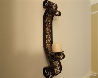Candle holder metal wall hanging