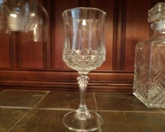 Crystal D'Arques Durand Longchamp Cordial pattern glassware
