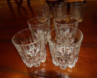 Crystal D'Arques Durand Longchamp Cordial pattern glassware
