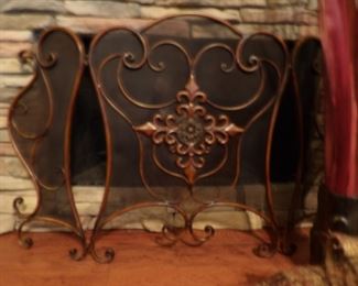 Decorative brass fireplace grate