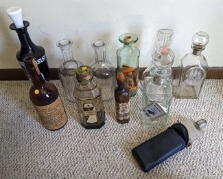 Decanters and wine bottles