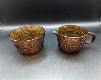 Littala Kastehelmi "Dew Pearl" cream and sugar