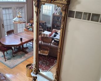Antique Tall Victorian Gold Gild Mirror 100+ Years Old