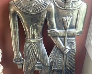 Large Ceramic Silver/Black Egypt Wall Art