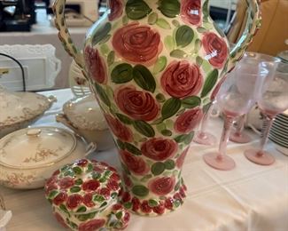 Large hand painted vases