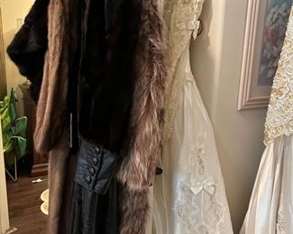 Wedding dresses and fur coats