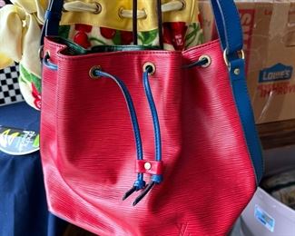 LV leather bucket bag