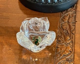 Waterford rose paperweight
