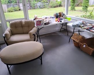 New Frontgate  Chair an Ottoman 