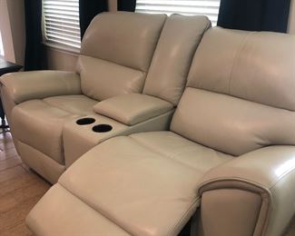 Leather loveseat