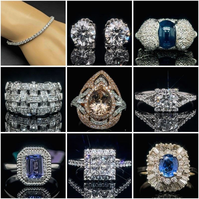 Karats Auctions Auction Fine Jewelry Engagement Sapphire Diamond Tanzanite Morganite Studs Big Blowout Sale Kbid