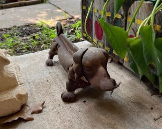 cast iron dachshund boot scraper