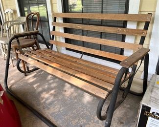 wood and metal glider