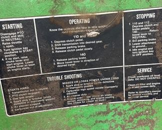 John Deere 850 tractor with front end loader and box blade; runs with jump start