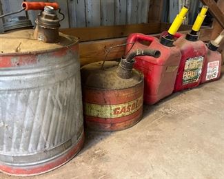 gas canisters, metal and plastic