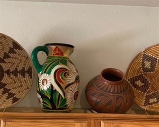 Baskets and pottery