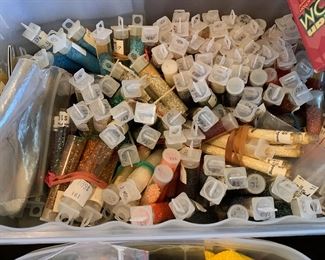 glitter and crafting supplies