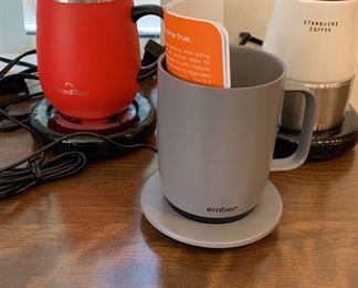 Coffee mugs and warmers