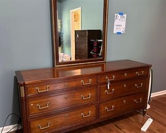 Item 4 - 20th Century Kindel Furniture - Dresser with Mirror. $250