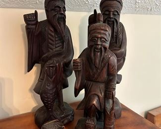 Item 8 - Carved Wood Figurines - Set of 3 $35