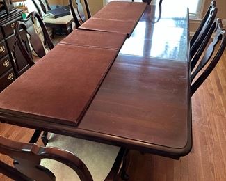 Item 12 - Kincaid Dining Table with 8 Chairs and Tabletop Pad - $550
