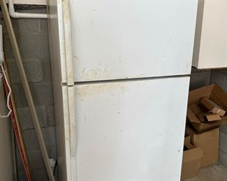 Item 27 - 2 garage refrigerators - they work but are in rough condition - need cleaning and some paint! FREE