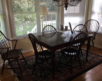 Dining table and Windsor chairs