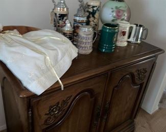 Cute little liquor Cabinet Bar with Bottle and Glass holders