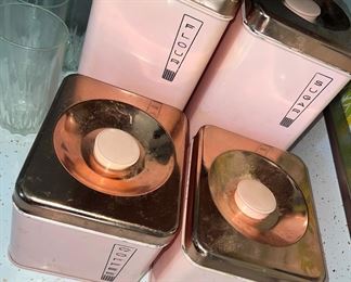 Cute Lincoln Beautyware Storage Canister set (1960s vintage like me!) 