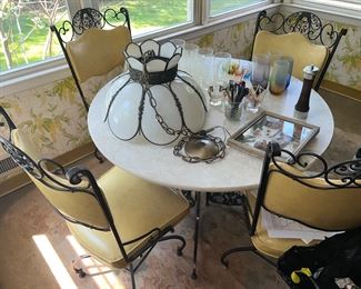 Adorable Wrot iron Chairs with Matching Table Very good condition