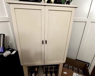 Standing Bar Cabinet -Taupe and Gold
