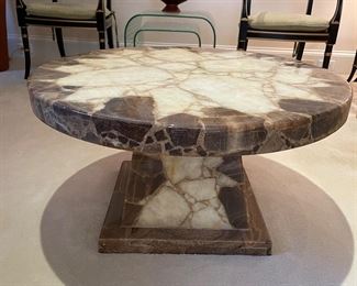 mid century stone cocktail table 
