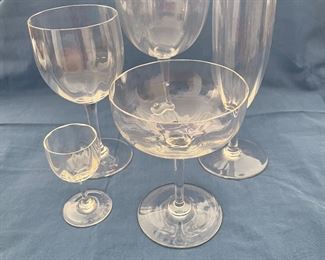 Baccarat stemware: wine, coupes, flutes, cordial…8-10 stems per style
