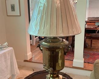 beautiful vintage brass samovar as lamp