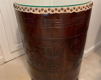vintage Asian drum table