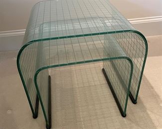mid century Pace glass nesting tables 