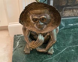 vintage brass monkey sculpture…as is 