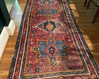 vintage hand knotted runner 40” x 176”