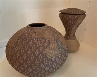Don McWhorter stoneware pottery w/his classic snakeskin finish  