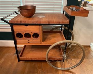 Incredible!! vintage 1950s Arthur Umanoff designed bar cart