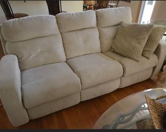 Side Reclining Beige Couch