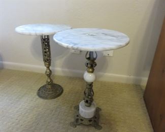 Brass side tables.