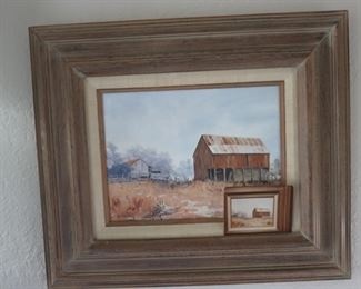 Original artwork of scene near The Grove, TX.