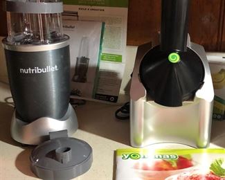 Nutribullet with manual and recipe book.  Yonanas with manual and recipe book.  Use frozen fruit to make delicious drinks.