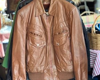 Men’s vintage Berman’s, lined, brown, aviator/flight bomber leather jacket
