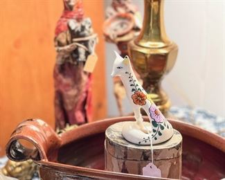 Large pottery vessel, assorted figures