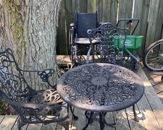 Heavy wrought iron patio set