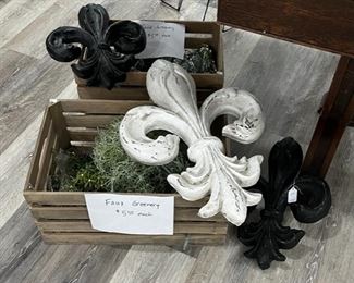 Fleur d Lis and Succulent Faux Plants