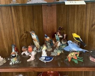 Ceramic bird figurine collection