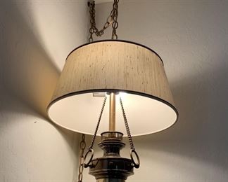 Mid century hanging swag lamp